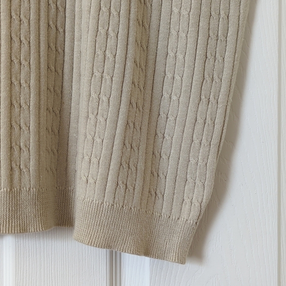 Casual Corner 90's Vintage Cable & Ribbed Knit Short Sleeve Crewneck Top Beige M - Picture 7 of 9